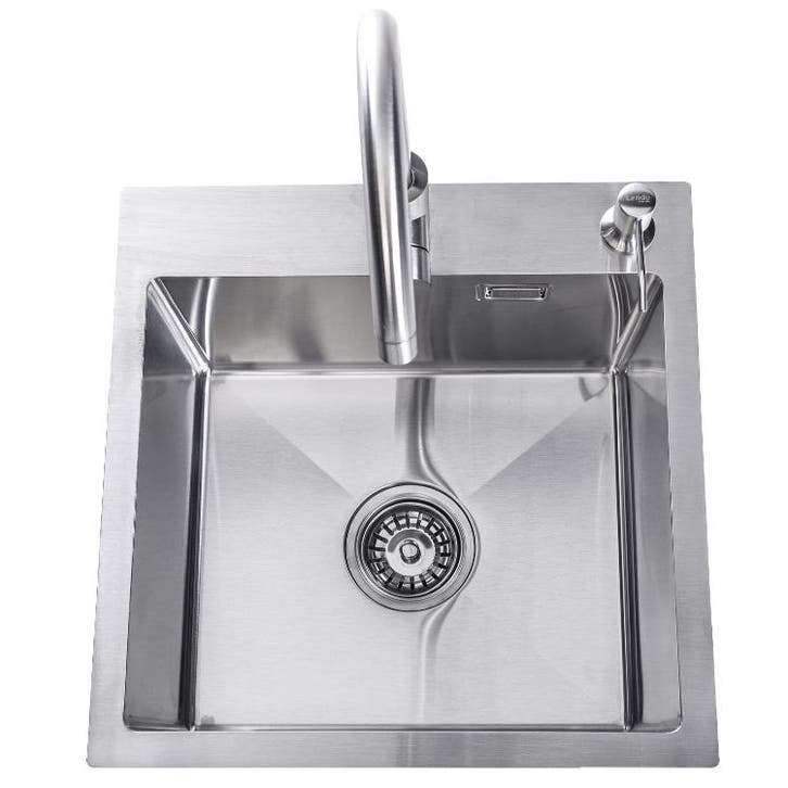 Spoelbak + keukenkraan | Gootsteen | RVS | 44x44cm | Zilver, Huis en Inrichting, Keuken | Keukenelementen, Nieuw, Verzenden