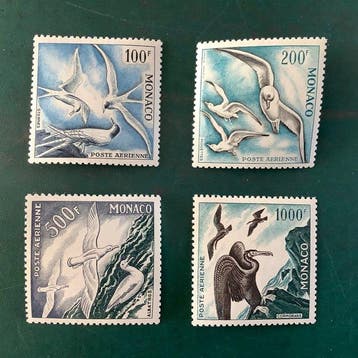 Monaco 1955 - Vogels - MNH - Yvert 55/58, Gestempeld