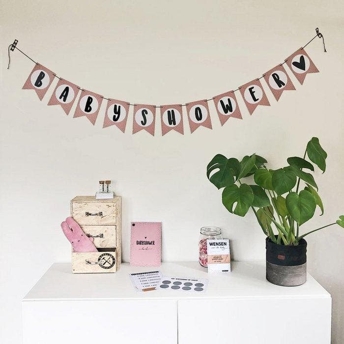 Hippe Kaartjes - Babyshower slinger roze, Boeken, Zwangerschap en Opvoeding, Nieuw, Verzenden