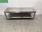 RVS Werktafel met onderschap 180 x 70 x 62 cm Horeca, Ophalen of Verzenden, Gebruikt