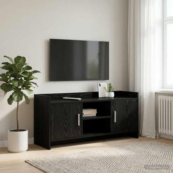 vidaXL TV-kast 102 x 33 x 47 cm Zwart eiken Bewerkt hout, Minder dan 50 cm, Verzenden, Nieuw, Minder dan 100 cm