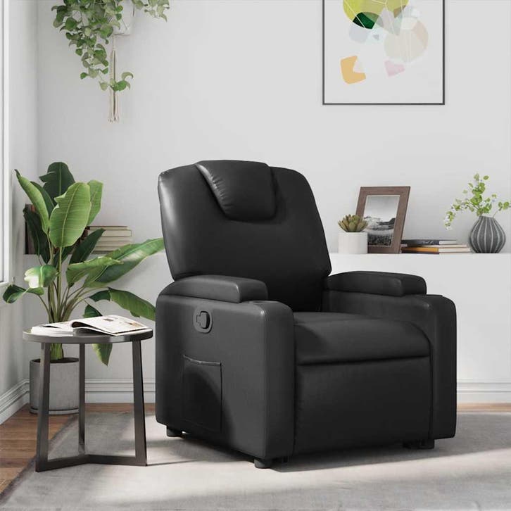 vidaXL Relaxfauteuil Zwart Kunstleer, Huis en Inrichting, Fauteuils, Nieuw, Verzenden