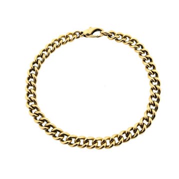 Gouden gourmetschakel armband (Schakelarmband), Ophalen of Verzenden, Gebruikt, Goud, Goud