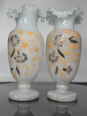 Vaas (2) - Opaline glas - Paar vazen Opalibe