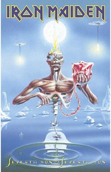Iron Maiden Seventh Son Textielposter officiële merchandise, Verzamelen, Ophalen of Verzenden, Nieuw, Poster, Artwork of Schilderij