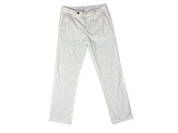 Veiling - Massimo Alba Heren Broek Wit Ribfluweel Nieuw Maat, Nieuw