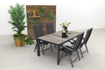 Hartman Valentino/Kings tuinset antraciet - 180x100 cm., Verzenden, Nieuw, Overige materialen, Tuinset
