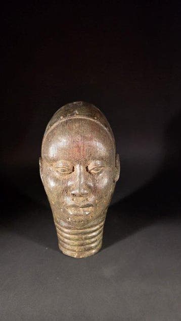 Bronzen hoofd - In de stijl van Ife. - Benin-Nigeria, Antiek en Kunst