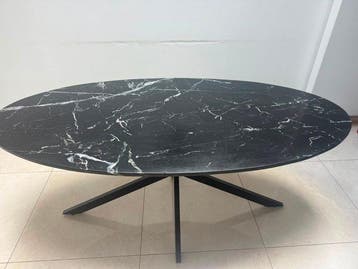 Richmond Interiors - Eettafel - Natuurmarmer, Zwart