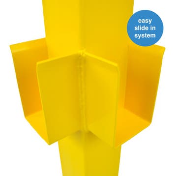 Hoekpaal 90° – U - houder balkmontage - Geel - Staal - 3,5, Verzenden