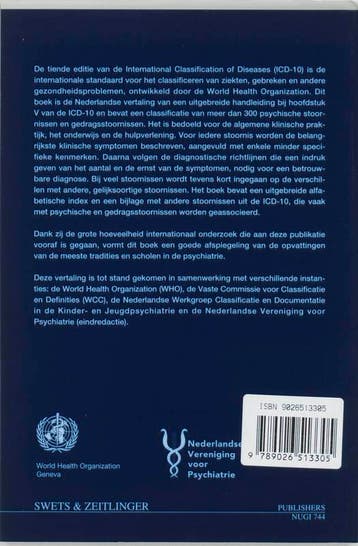 De ICD-10 classificatie van psychische stoornissen en, Verzenden, Gelezen, World Health Organization