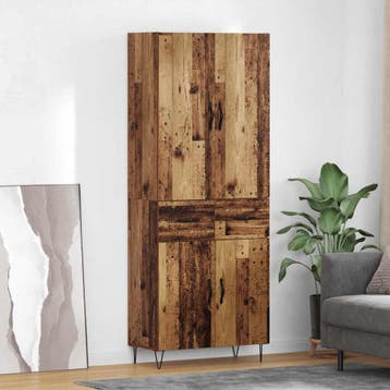 vidaXL buffetkast 2 st Oudhout 69,5 x 34 x 180 cm Bewerkt, Minder dan 50 cm, Verzenden, Nieuw, Minder dan 100 cm