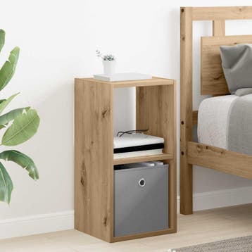 vidaXL Nachtkastje Artisan Eiken 30,5 x 27 x 59,5 cm Bewerkt, Minder dan 45 cm, Verzenden, Nieuw, 55 tot 70 cm