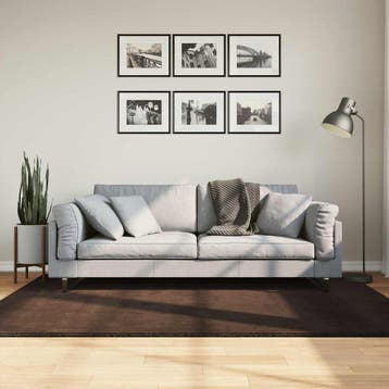 vidaXL Vloerkleed HUARTE Bruin 140 x 200 cm 100% Polyester, Verzenden, Nieuw, Bruin