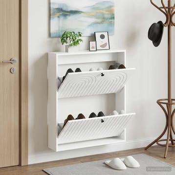 vidaXL Wandgemonteerde Schoenkast ALKMAAR 71 x 17 x 86 cm, Verzenden, Nieuw