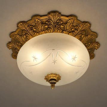 Plafondlamp - Sierlijke plafonnière – goudkleurige