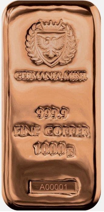 1 kilogram - Koper .999 - Germania - Verzegeld (Zonder