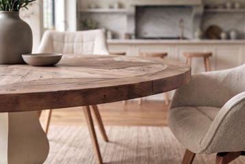 Eettafel HAMPTONS 120cm rond gerecycled grenen licht bruin, Ophalen of Verzenden, Nieuw