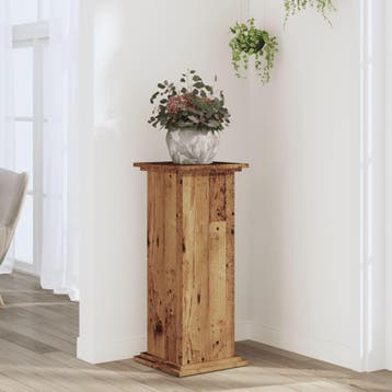 vidaXL Plantenstandaard 33x33x80 cm bewerkt hout oud, Verzenden, Nieuw