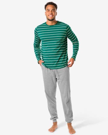 HEMA Heren pyjama strepen donkergroen laag geprijsd, Verzenden, Nieuw