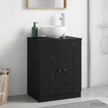 vidaXL Badkamerkast Zwart 54 x 41 x 70 cm Bewerkt hout, Verzenden, Nieuw