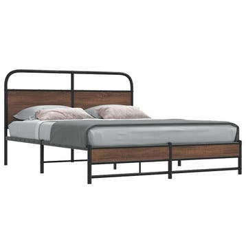vidaXL Bedframe zonder matras bewerkt hout bruin eikenkleur, Bruin, Verzenden, Overige maten, 200 cm