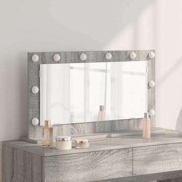 vidaXL Schmink Spiegel Grijs Sonoma 80 x 45 x 18 cm, Huis en Inrichting, Woonaccessoires | Spiegels, Verzenden, Nieuw