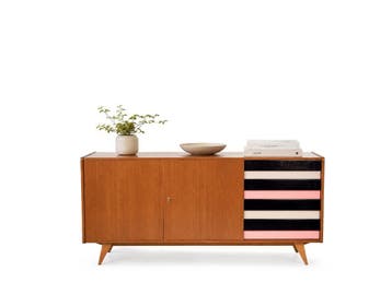 Vintage design dressoirs | Collectie van Frümel, Huis en Inrichting, Ophalen, Metaal, Met klep(pen), 200 cm of meer