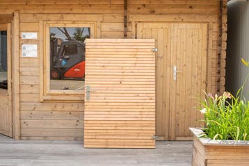 Luxe Douglas Tuinpoort Triple profiel, 100 tot 150 cm, Nieuw, Ophalen of Verzenden, Draaipoort