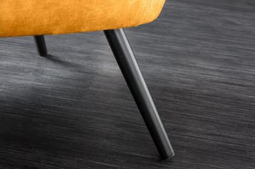 Fauteuil AMSTERDAM, fluweel, mosterdgeel, zwarte metalen, Huis en Inrichting, Ophalen of Verzenden, Nieuw