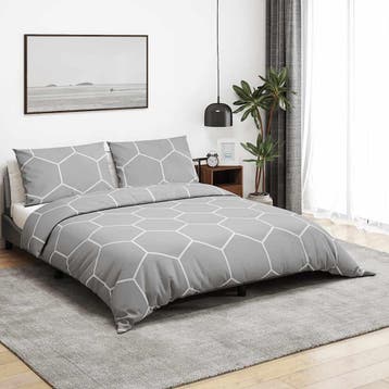 vidaXL Dekbedovertrekset 260x220 cm katoen grijs, Verzenden, Nieuw, Grijs