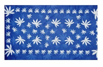 Haarband Multifunctioneel 45x25cm - Cannabis Patroon - Blauw, Nieuw