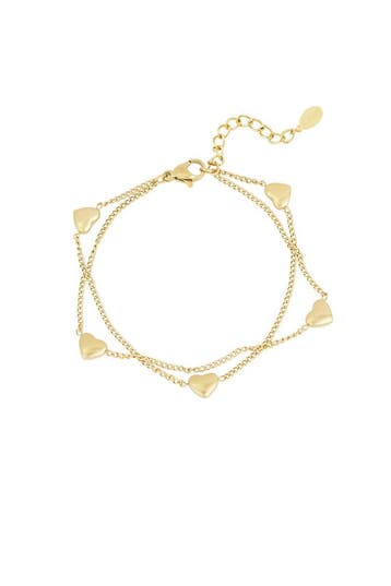 Goudlief Lots of hearts armband (Charme armbanden), Verzenden, Nieuw, Zilver, Overige materialen