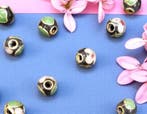 5 x Handgemaakte cloisonné kralen mix ca. 6 mm – zwart gr, Ophalen of Verzenden, Nieuw, Kraal