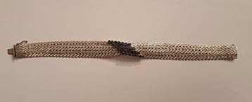 Armband - 18 karaat Witgoud Saffier, Nieuw