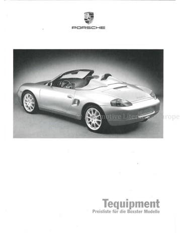 2000 PORSCHE BOXSTER TEQUIPMENT PRIJSLIJST DUITS, Boeken, Nieuw, Porsche, Author