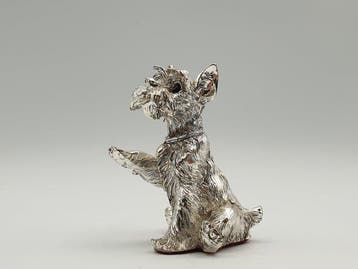 Scottish Terrier rivestito in Argento - Beeldje - Verzilverd
