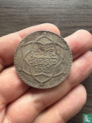 Marokko 1 rial 1911 (AH1329), Postzegels en Munten, Verzenden, Overige landen, Losse munt, Goud