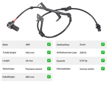 ABS-sensor Kia Magentis 2.0 (GD, MS) Van 2001-05 tot 2005-09, Verzenden, Nieuw, Kia