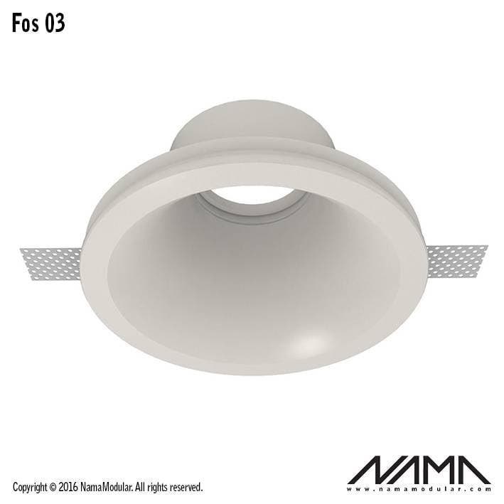 FOS03 Trimless Verdiepte Inbouwspot Rond - Gips - GU10 Ø5.., Huis en Inrichting, Lampen | Overige, Nieuw, Ophalen of Verzenden