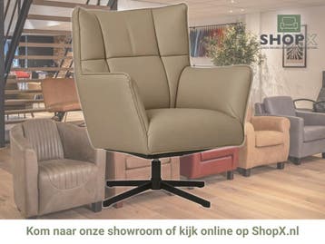 Leren draaifauteuil Lovely - Toledo Mocca (taupe/bruin), Nieuw, Ophalen of Verzenden, 75 tot 100 cm, Eigentijds, Modern, Retro, Vintage