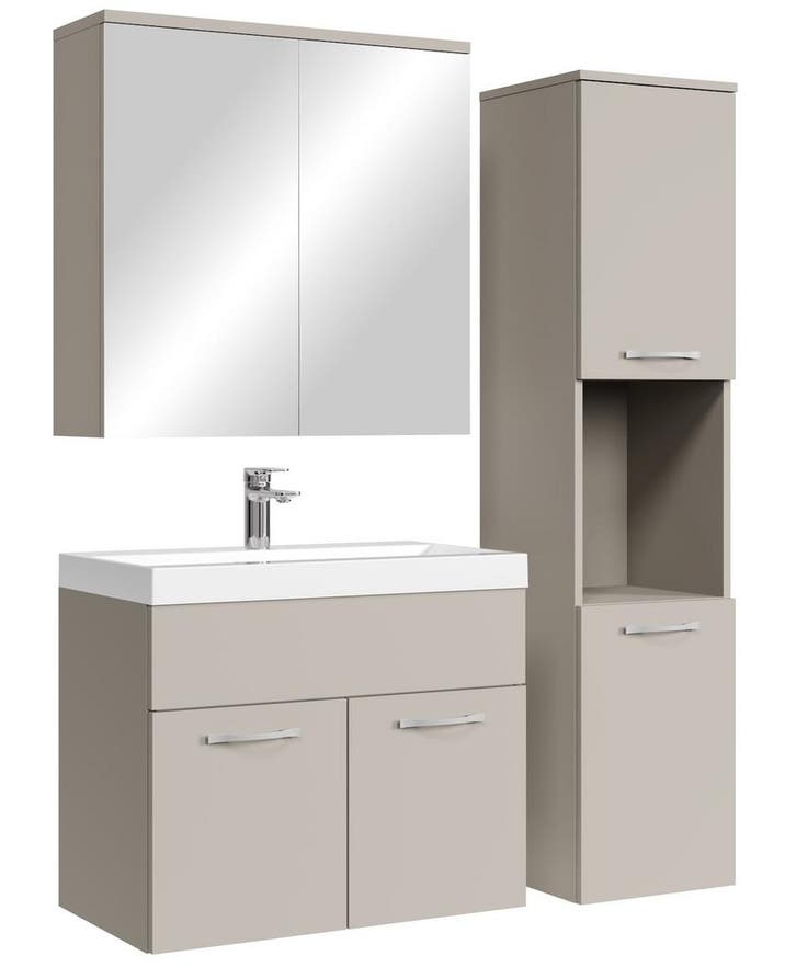 Badkamermeubel Set Montreal 60 cm - Beige, Huis en Inrichting, Badkamer | Badkamermeubels, Nieuw, Wastafelkast, Verzenden