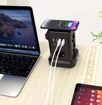 Stekkerdoos met Draadloos Opladen en USB 2m Kabel, Muziek en Instrumenten, Verzenden, Nieuw