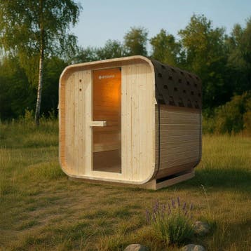 Vierkante Barrelsauna Nolvik - Incl. Toebehoren - 180x185 x1, Verzenden, Nieuw
