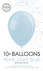 10x Ballonnen Parelmoer lichtblauw, Verzenden, Nieuw, Versiering, Verjaardag