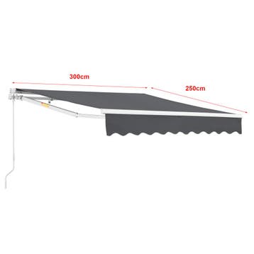 Zonnescherm Bitonto luifel handbediend met knikarm 300x250 c, Verzenden, Nieuw
