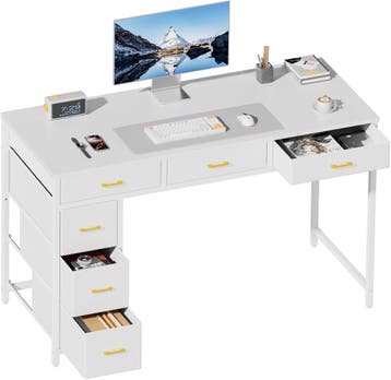 Bureau - Computertafel - Computerbureau - 120x50 cm - Wit -, Verzenden, Zo goed als nieuw