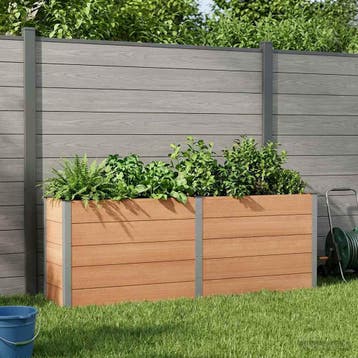 vidaXL Verhoogde plantenbak Bruin 250 x 50 x 91 cm WPC en, Verzenden, Nieuw, Minder dan 60 cm, 60 cm of meer