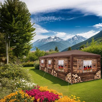 Paviljoen Almchalet met verwijderbare zijdelen - 9 m, Tuin en Terras, Verzenden, Nieuw