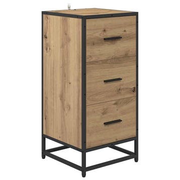 Sidetable Eikenlook | 54% Korting | Tweedekansje, Minder dan 50 cm, Gebruikt, Ophalen of Verzenden, Metaal